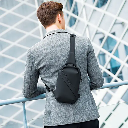 Рюкзак Mark Ryden с одной лямкой MR8518 водонепроницаемый материал Черный - фото 6