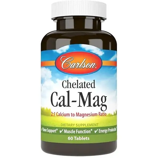 Вітаміни та мінерали Carlson Labs Chelated Cal-Mag, 60 капсул