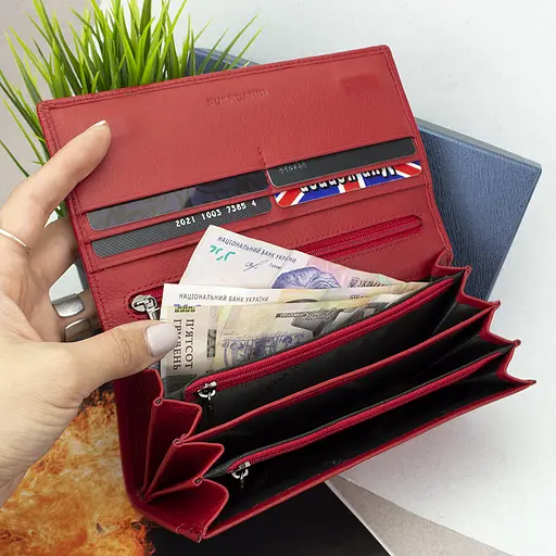 Гаманець жіночий шкіряний Fuerdanni 1180 червоний на магнітах - фото 6