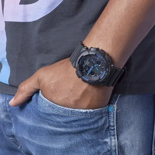 Наручные часы ударопрочные кварцевые Casio G-Shock GA-100-1A2ER Оригинал для мужчин с полимерным ремешком - фото 6