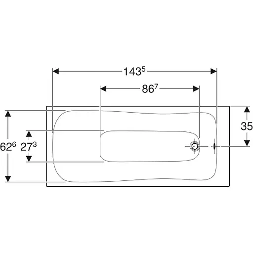 Ванна акриловая Gebert Selnova 160x70 554.282.01.1 + ножки Белый - фото 4