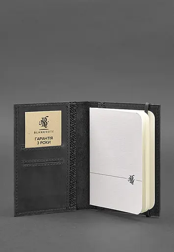 Шкіряна обкладинка для паспорта 2.0 Карбон чорна - фото 4