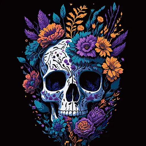 Набір для розпису по номерах Естетика життя і смерті, Strateg, на чорному фоні, 40x40 см, AV4040-35