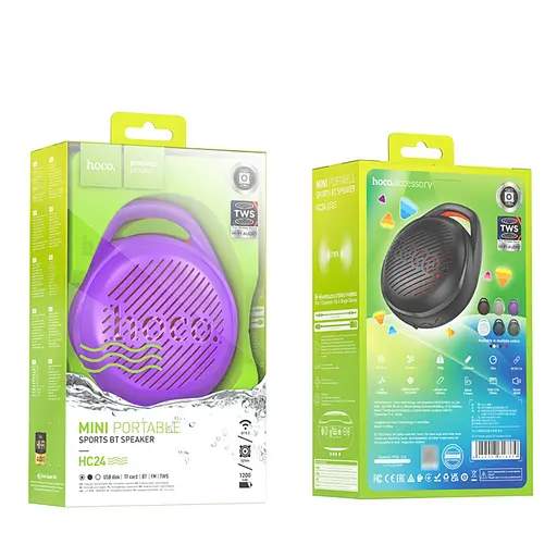 Колонка портативна bluetooth Hoco HC24 TWS фіолетовий - фото 3