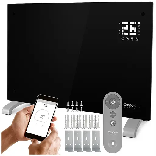 Конвекторний обігрівач 2 в 1 Cronos Heaters 2000 W Wi-Fi Black - фото 2