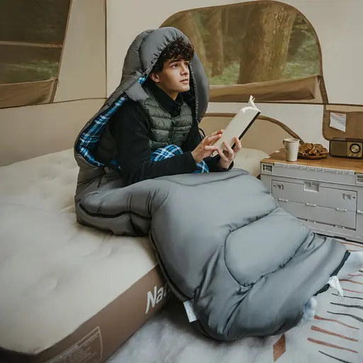 Спальный мешок с капюшоном Naturehike Clear Sky HL500 CNK2450WS042, серый - фото 8