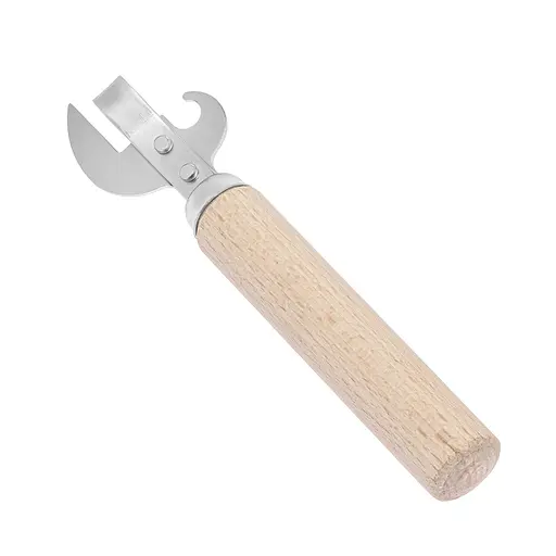 Открывашка для консервов консервный нож консервовскрыватель открывалка с деревянной ручкой 16 см, Kitchette 82081 - фото 1