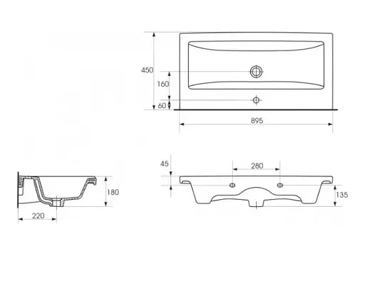 Тумба ПіК Пектораль + раковина Cersanit Como 90 см Білий 30412 - фото 6