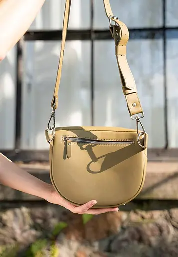 Шкіряна сумка поясная-кроссбоди Vacation оливковий - фото 6