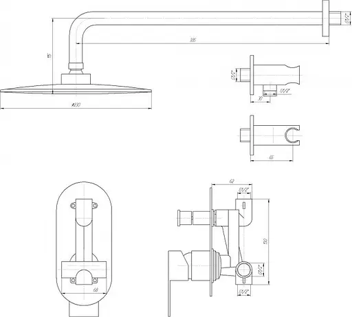 Душова система прихованого монтажу Topaz Barts TBG 07205-G-H36, Хром - фото 5