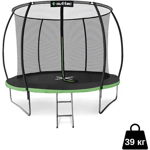 Батут Outtec Premium 8ft (252см) чорно-зелений з внутрішньою сіткою - фото 3