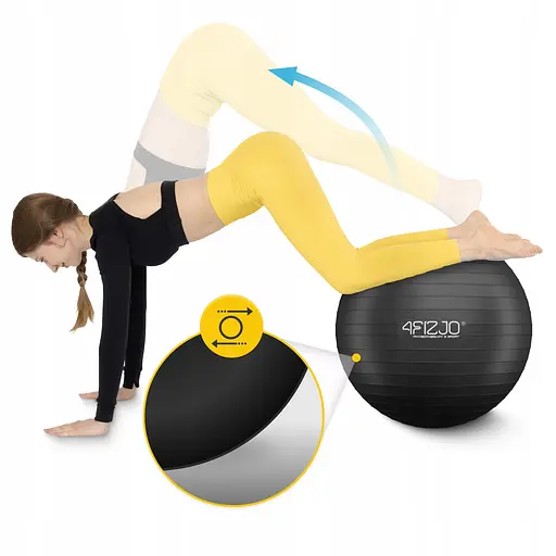 М'яч для фітнесу (фітбол) 4FIZJO 75 см Anti-Burst Black (P-5907739316370) - фото 8