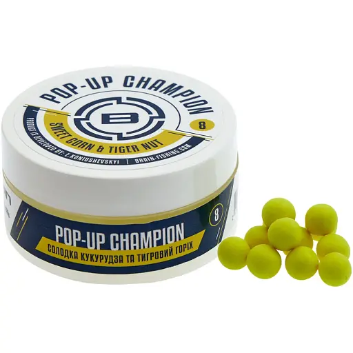 Бойли Brain Champion Pop-Up Sweet Corn & Tiger Nut (кукурудза + тигровий горіх) 6 mm 34 g