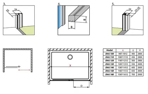 Душевые двери Radaway Idea DWJ 160 см 387020-01-01R - фото 9