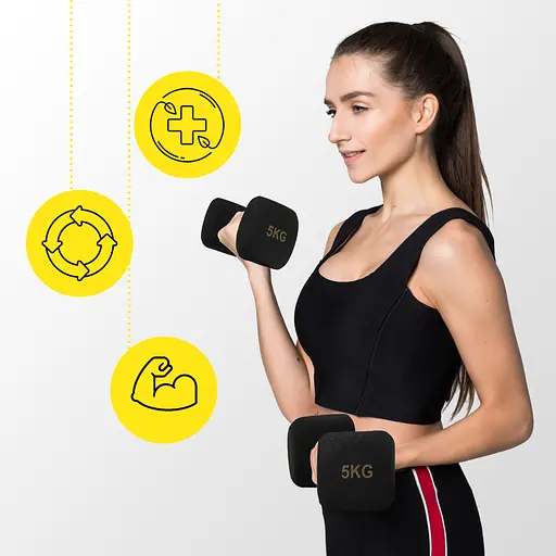 Гантелі вінілові Cornix Square 2 x 5 кг XR-0410 Black - фото 3