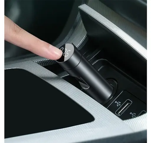 Автомобільний FM-модулятор Baseus Energy Column + bluetooth (2USB) CCNLZ-C0G (Темно-сірий) - фото 5