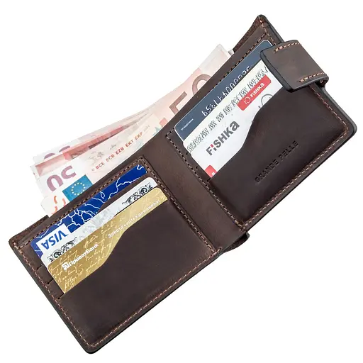 Кожаный портмоне Grande Pelle 9х11х2 см acs0014736 - фото 3