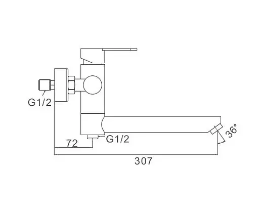 F32801(H801) Змішувач для ванни короткий гусак гайка Ø35 Frap 1/8 Нержавіюча сталь - фото 6