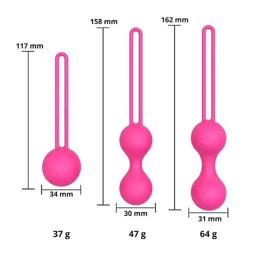 Вагинальные шарики Erospace Sweet Play A12, 3 шт., розовый - фото 5