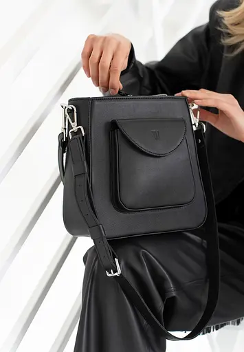 Жіноча шкіряна сумка Stella чорна - фото 4