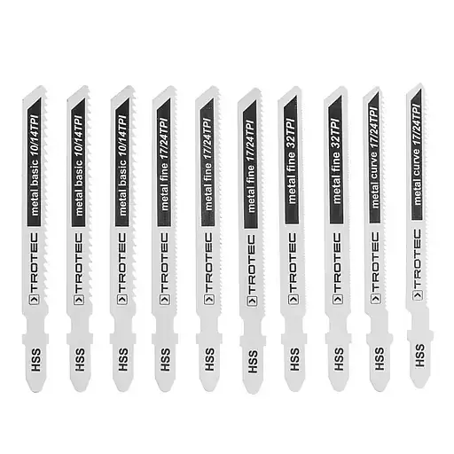 Набор пильных полотен для электролобзика Trotec Metal Set 10 шт. (DAS302821) - фото 1