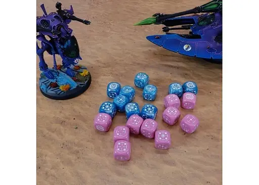 Набір кубиків Crosshairs Compact D6: Blue&Pink (20 шт.) (STCA02) - фото 3