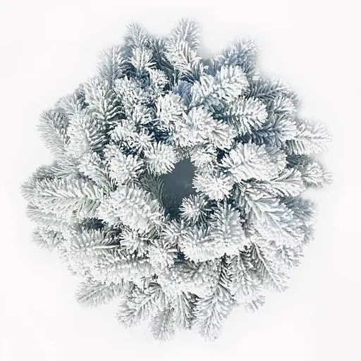 Вінок новорічний різдвяний Hvoya Premium з литої хвої засніжений 45 см