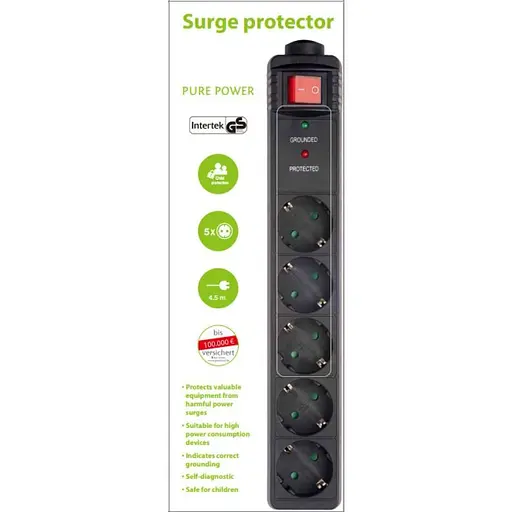 Сетевой фильтр SPG5-C-15, 5 розеток, 4,5 м (SPG5-C-15) - фото 3