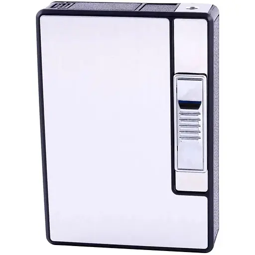 Портсигар на 10 сигарет із запальничкою FOCUS №HL-150 Silver (10834)