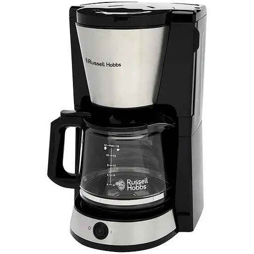 Кофеварка Russell Hobbs Heaton, 1.25 л молотая черно-серебряная - фото 1