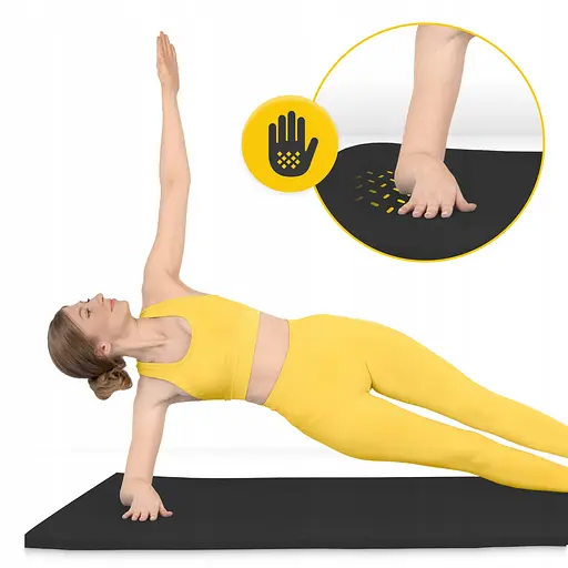 Коврик (мат) спортивный 4FIZJO TPE Gigant 200 x 125 x 2 см для йоги и фитнеса Black (P-5907739318992) - фото 6