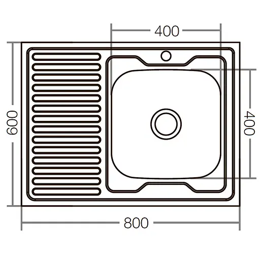 Кухонная мойка накладная ZERIX Z8060R-06-160E satin (ZX1617) - фото 3