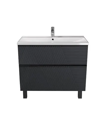 Тумба Мойдодир Rome 80-U с умывальником Debut 80 на подвесная/напольная Графит - фото 6