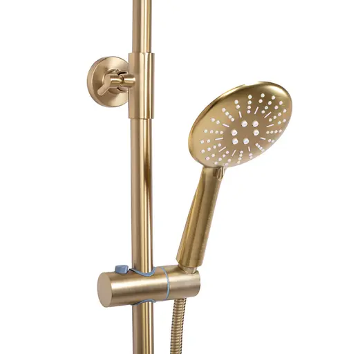 Душевая система Rea Lungo с термостатом и изливом brushed gold REA-P6604, Золотой - фото 5
