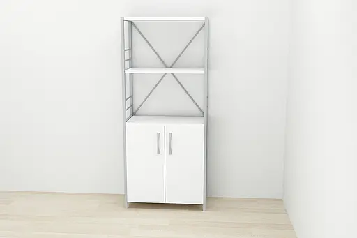 Етажерка 3/60 Ferrum-decor Серії Конект із тумбою 144x60x28 Сірий ДСП Білий (FRD-104456) - фото 2