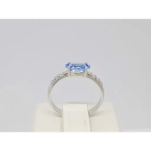 Серебряное кольцо Агни Момент с кварцем tanzanite и фианитами. 1309/1Р-QTANZ 17 - фото 4