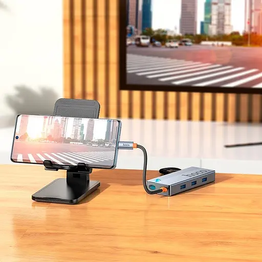 Мультиадаптер хаб Hoco HB51 Wow 6-in-1 multi-function converter - фото 4