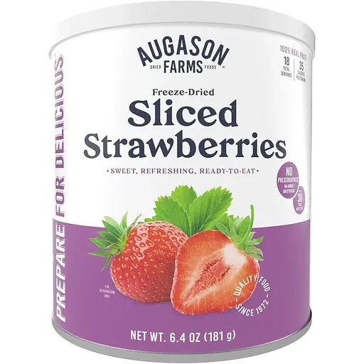 Сублімована полуниця Augason Farms з великим терміном придатності 30 років 18 порцій