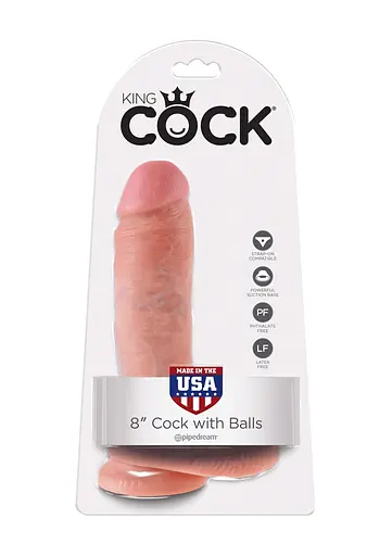 Фаллоимитатор на присоске King Cock 8 20 см телесный - фото 3