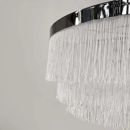 Підвісна 3-х ярусна люстра в хромованому корпусі у 3-х розмірах | Арт. MJ 195 Silver+WT | Line F - фото 3