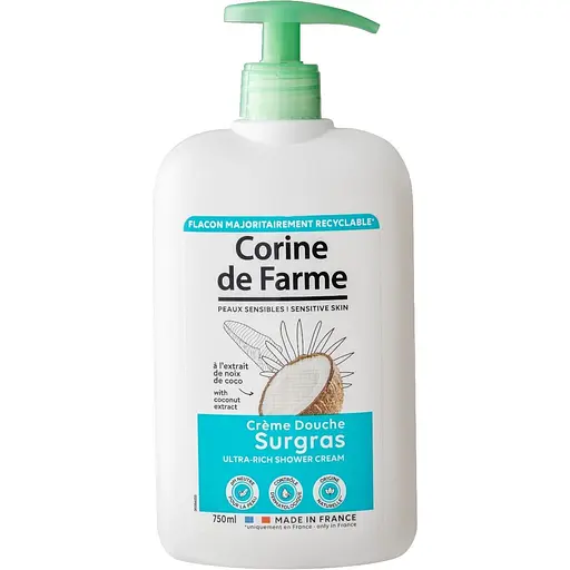 Гель-крем для душу Corine de Farme живильний з екстрактом кокоса 750 мл