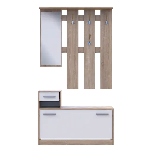 Прихожая Doros Alice Белый/Дуб Сонома 1 зеркало 100х25х182,9 (44900238)