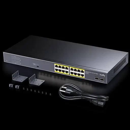 Коммутатор Cudy GS1020PS2, 16-Port Gigabit PoE+ Switch with 2 Gigabit SFP ports 200W (GS1020PS2) - фото 2