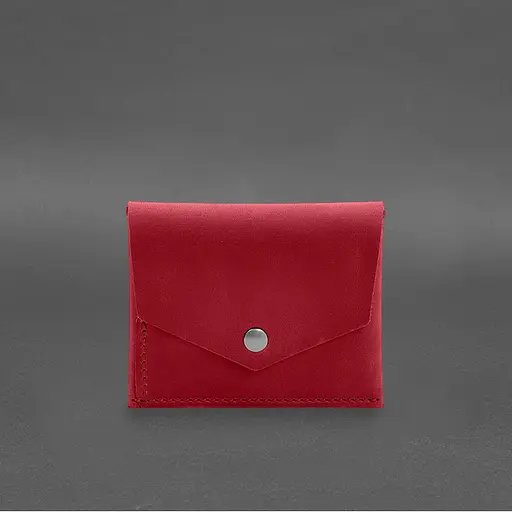 Кожаный кошелек mini 3.0 (кард-кейс) коралловый Crazy Horse - фото 7