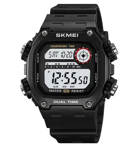 Годинник чоловічий спортивний наручний Skmei 2126 (Чорний з білим)