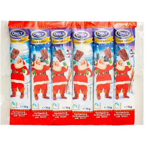 Молочні шоколадки Only Christmas на паличці 6 шт. х 13 г