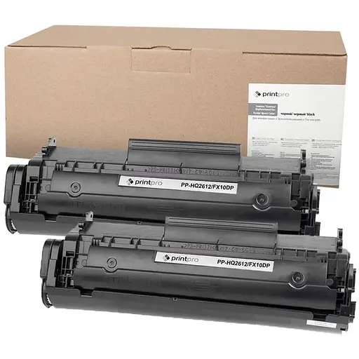 Картридж HP 12A (Q2612A), Black, LJ 1010/1020/1022/3015/3020/3030/3050/3055, 2000 стор, PrintPro, Dual Pack (PP-HQ2612/FX10DP)