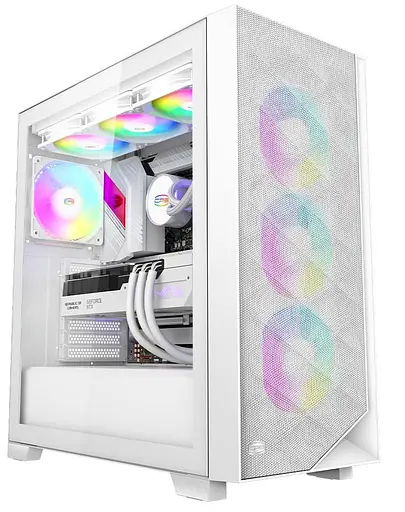 Корпус PcCooler C3D510 ARGB Tempered Glass White (C3D510 WH ARGB) без блока питания - фото 1