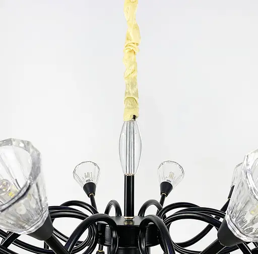 Подвесной светильник с закрученными рожками в черном каркасе Line.F H 9866/10+10 BK - фото 2