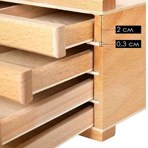 Пенал Meeden дерев’яний (бук) 4 висувних ящика 25×40 см  - фото 4